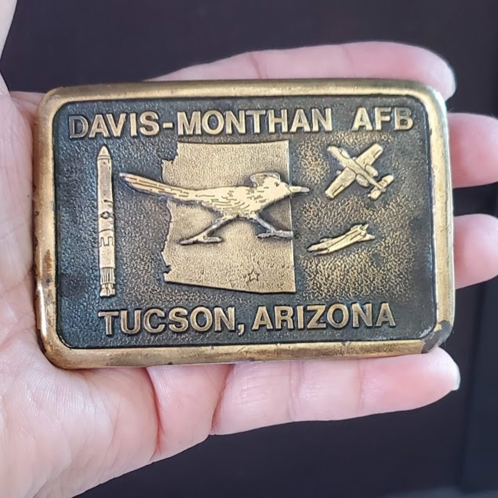 Vintage 1976 Davis-Monthan AFB Tucson AZ Belt Buckle Wyoming Studio Art Works